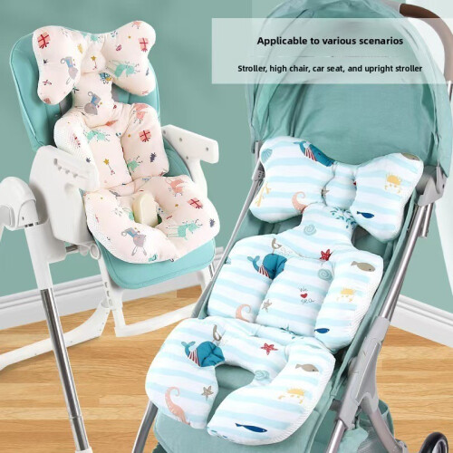(Red)Coussin de siège auto épaissi pour poussette bébé toute saison utilisation universel 2