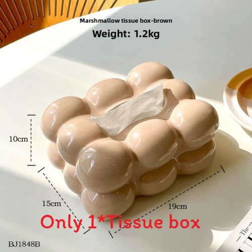 (Coffee)Decorative Ceramic Tissue Case With Waterproof Design For Kitchen Decor Bathroom