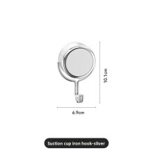 (Silver)Ventouse Notrace Crochet Mural avec Finition Fer En Transparent pour Organisation Intérieur