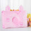 (Pink Ear)Adjustable Baby Sleeping Pillow Prevent Flat Head Neck Support Breathable 1