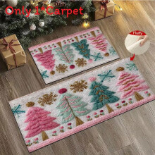 (Style5,40x60cm)Christmas Scene Cashmere Floor Mat Carpet For Party Decoration Fashion Gift