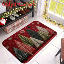 (Style16,50x80cm)Christmas Scene Cashmere Floor Mat Carpet For Party Decoration Fashion Gift