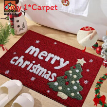 (Style17,50x80cm)Christmas Scene Cashmere Floor Mat Carpet For Party Decoration Fashion Gift