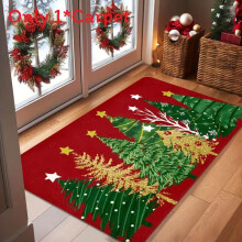 (Style18,40x60cm)Christmas Scene Cashmere Floor Mat Carpet For Party Decoration Fashion Gift
