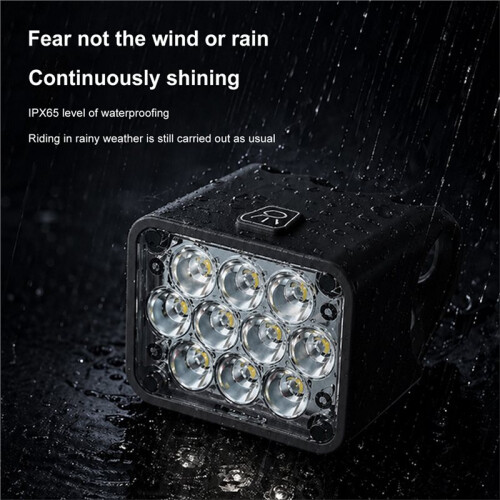 Front Lamp Type-C Rechangable Front and Back Lights Front & Rear Taillight for Cyclists for Night Riding Bicycle Black 2