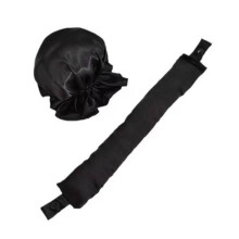 (Black) Silk Heat No Hair Curlers Set Heatless Curling Rod Headband Hair Tools Styling