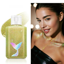(Green)Body Shine Gel With Mermaid Scale Holographic Finish For Facial Makeup And Looks Festive