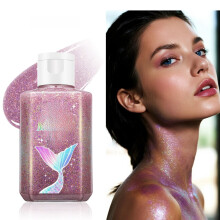 (Purple)Body Shine Gel With Mermaid Scale Holographic Finish For Facial Makeup And Looks Festive