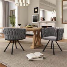 (Gray, Velvet) 2-Pack Velvet Swivel Dining Chairs, Gray