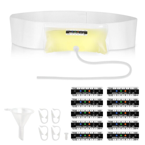 Urine Test Complete Kit-2 to 4 Oz Concealed Sample Bag with Adjustable Belt,Temperature Strips & Funnel,Storage System