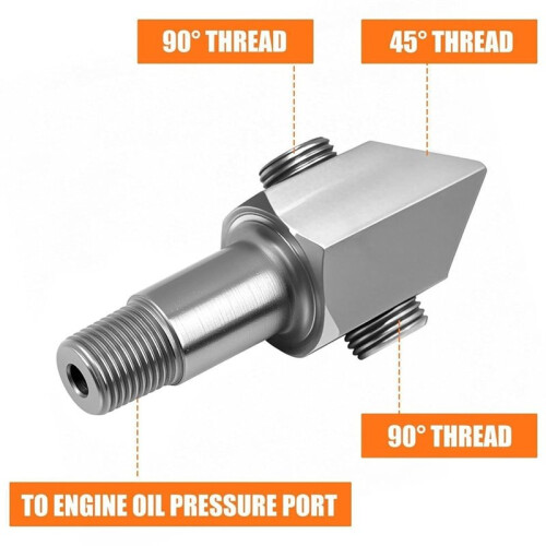 Oliedruksensor Schroefdraadadapter, voor Chevy/ Small Block-Motoren met 1/8-27 NPT-Aansluiting