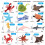(Set E) Marine Creature Plastic Figurines Aquarium Decor Set For Enhancement Fish Tank 1