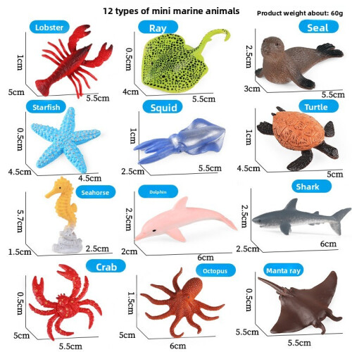 (Set E) Marine Creature Plastic Figurines Aquarium Decor Set For Enhancement Fish Tank