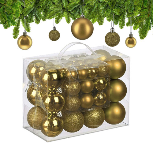 Ensemble de boules de Noël, finition mate/brillante/pailletée 1