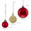 Ensemble de boules de Noël, rouges et dorées, différentes tailles 4