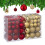 Ensemble de boules de Noël, rouges et dorées, différentes tailles 2