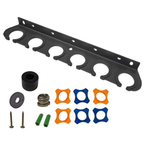 Supporto per Microfono A 6 Slot, Rack da Parete e Staffa Organizer per Microfoni Cablati e Wireless, con Filettatura da 3/8 1