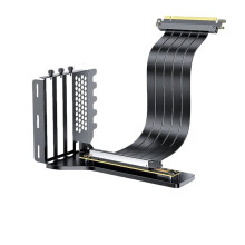 GPU Riser Cable Kit PCIe 3.0 X16 Card Extension Cable 25cm with Vertical Mount Bracket for Gaming Computer Case