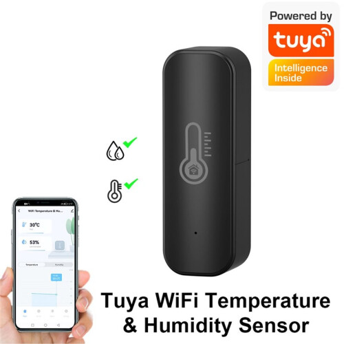 Tuya WiFi  Temperature Humidity Sensor Indoor Hygrometer APP Remote Control Works for Alexa 1