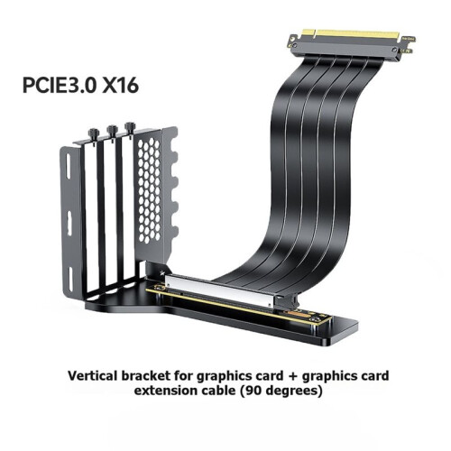 GPU Riser Cable Kit PCIe 3.0 X16  Card Extension Cable 25cm with Vertical Mount Bracket for Gaming Computer Case 1