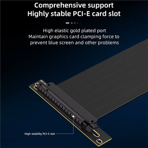GPU Riser Cable Kit PCIe 3.0 X16  Card Extension Cable 25cm with Vertical Mount Bracket for Gaming Computer Case 2