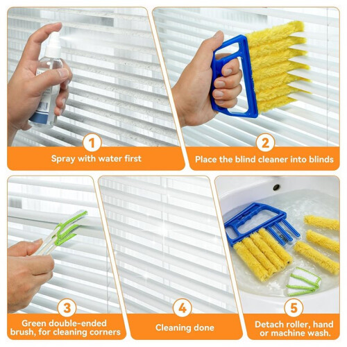 Window Blind Cleaner Duster Tool,Blind Duster Removable and Washable, Cleaning Tools for Window Shutters & Air Vent