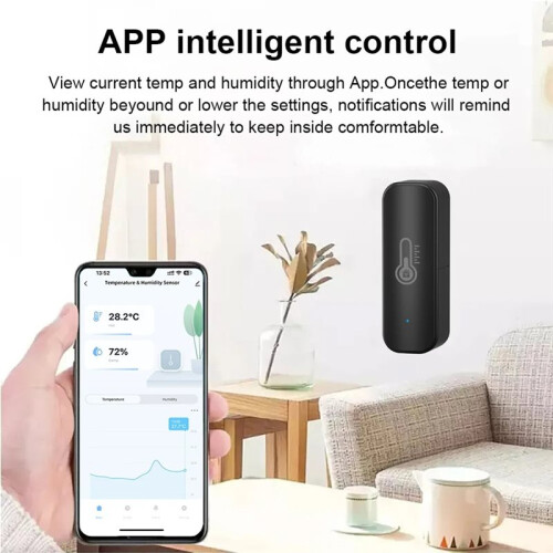 Tuya WiFi  Temperature Humidity Sensor Indoor Hygrometer APP Remote Control Works for Alexa