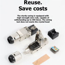 10PCS RJ45 Cat6A Connector Shielded Toolless Modular Termination Plug 2000MHz 40G LAN Cable for 22AWG-24AWG