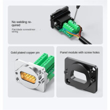 D-Type VGA Solderless Connector 15Pin Hardware Panel Module RS232/485 Serial Port Socket PLC Communication Adapter B