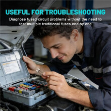 1set/7pcs Manually Reset Fuse Kit, 5A-30A Resettable Circuit Breaker Fuses,Vehicle-Mounted Auto Reset Fuse