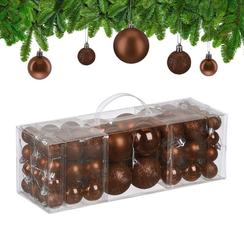 Ensemble de boules de Noël, 76 pièces - Mat, brillant, pailleté 1
