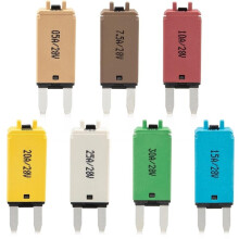 1set/7pcs Manually Reset Fuse Kit, 5A-30A Resettable Circuit Breaker Fuses,Vehicle-Mounted Auto Reset Fuse