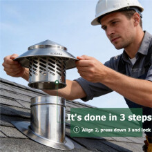 Umbrella-Shaped Roof Ventilation and Rainproof Cover, Kitchen Chimney and Roof Ventilation Exhaust Pipe Cover 160mm