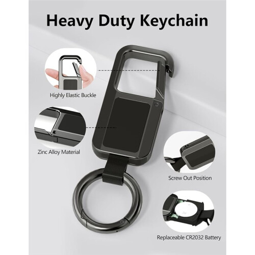 Keychain Tracker Works for  Find My (IOS Only) Key Chain Tracker Tag Heavy Duty Car Keychain