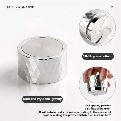 Espresso Distributor Gravity Coffee Tamper Stainless Steel Coffee Leveler Tamper Base 51mm