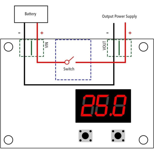 XH-M609 Low Voltage Disconnect  Module, 12V-36V  Digital Battery Protector with LED Display & Adjustable Voltage 1
