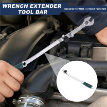 Wrench Extender Tool, Torque Adapter Extension Bar 15.7" Long, Non-Slip Grip for Tightening & Loosening Nuts/Bolts B