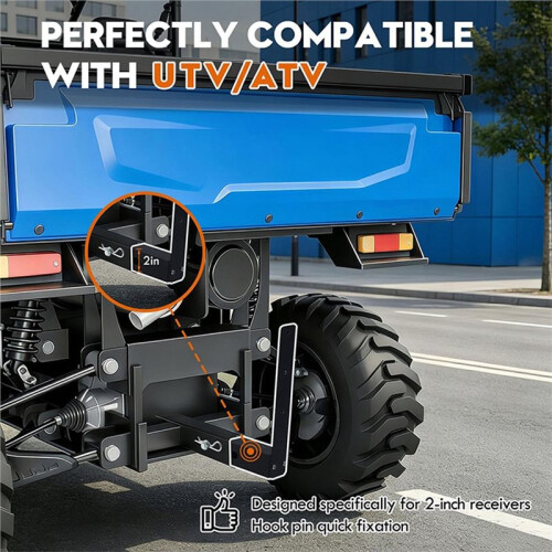 Suporte para Placa de Veículo Lento, Suporte para Placa de Sinalização de UTV Montado no Engate para Placas de Segurança de 14 Polegadas 2