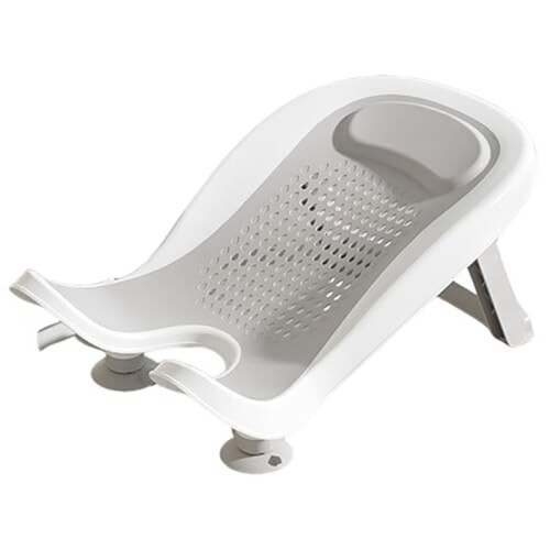 Foldable Infant Bath Rack Strong Suction Quick Drying Ergonomic  Support for Sink Bathtub Hip Washing Grey