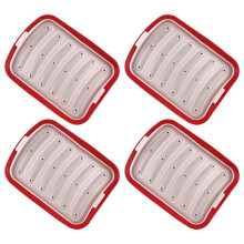 4PCS Sausage Silicone Mold DIY Hot Dogs Maker Non-Toxic Food Grade for Homemade Sausages Cooking Baking Red