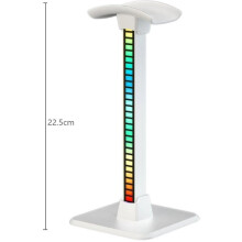 Support pour Casque Audio RGB Réactif au Son avec Barre Lumineuse LED Synchronisée à la Musique, Support pour Casque Gaming Circum-Aural Noir