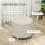 (Cream, Polyester) 31.8L Teddy Fleece Storage Ottoman - Cream White 4