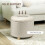 (Cream, Polyester) 31.8L Teddy Fleece Storage Ottoman - Cream White 5