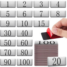 100Pcs Aluminum Numbered Tags Metal Locker Number Key Tag Small Label Door Sign House Number Plates with Self, 1-100.