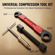 Compression Sleeve Puller Pipe Tool, 3-Piece Plumbing Kit with Angle Stop Wrench, 1/2" Puller for Valve Repair