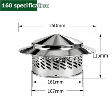 Umbrella-Shaped Roof Ventilation and Rainproof Cover, Kitchen Chimney and Roof Ventilation Exhaust Pipe Cover 160mm