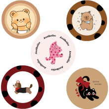 (22X22cm)Cute Cartoon Rubber Coasters With Water Absorption For Dining Table Protection Households In