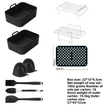 (10 Piece Set)Ninja Af400uk Friteuse à Air Silicone Panier Intérieur Et Accessoires Set avec Papier Et Pinces Alimentaires Pour