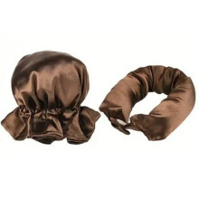 (Dark Coffee)No Heat Silk Hair Curlers Set Heatless Curling Rod Headband Hair Styling Tools