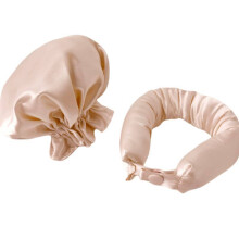(Beige)No Heat Silk Hair Curlers Set Heatless Curling Rod Headband Hair Styling Tools